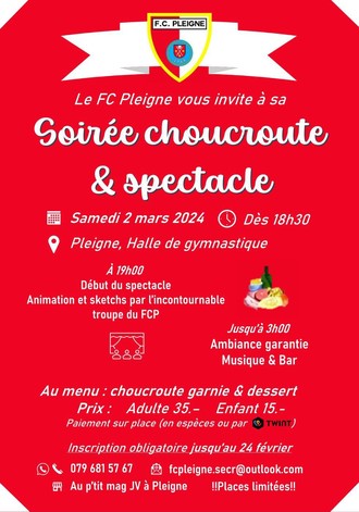 FC Pleigne - Soirée 02.03.2024